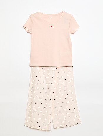 Pyjama long en popeline - 2 pièces