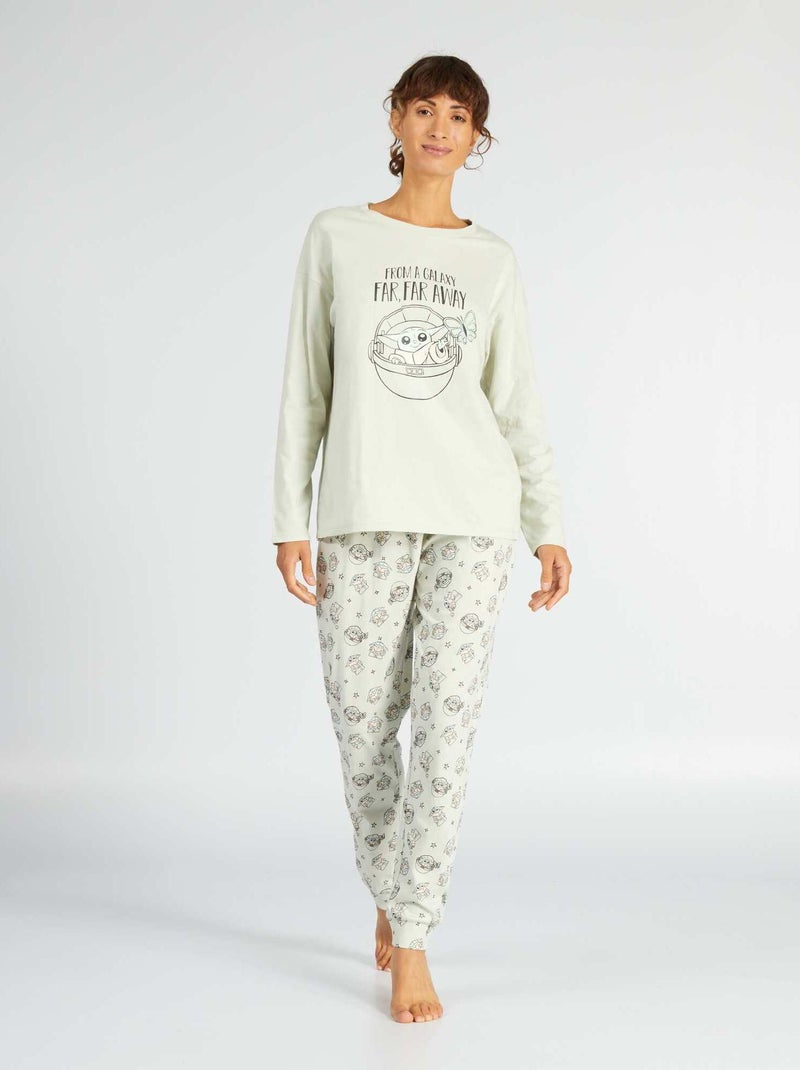 Pyjama long 'Grogu' - 2 pièces Vert - Kiabi