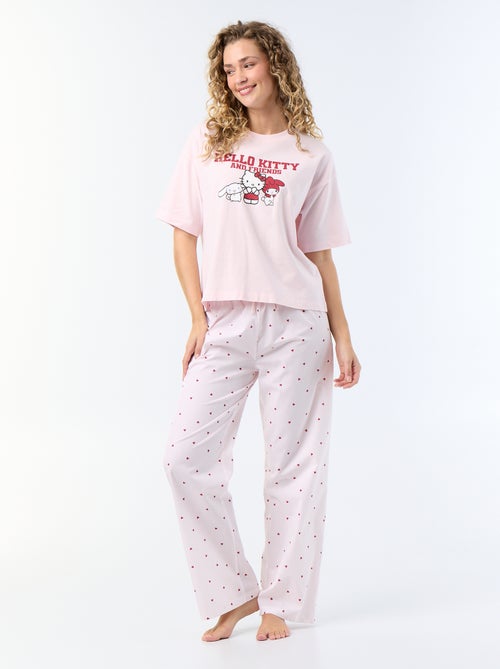 Pyjama long 'Hello Kitty' - 2 pièces - Kiabi
