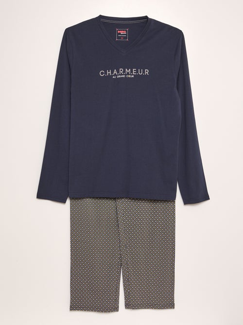 Pyjama long homme t-shirt + pantalon - 2 pièces - Kiabi