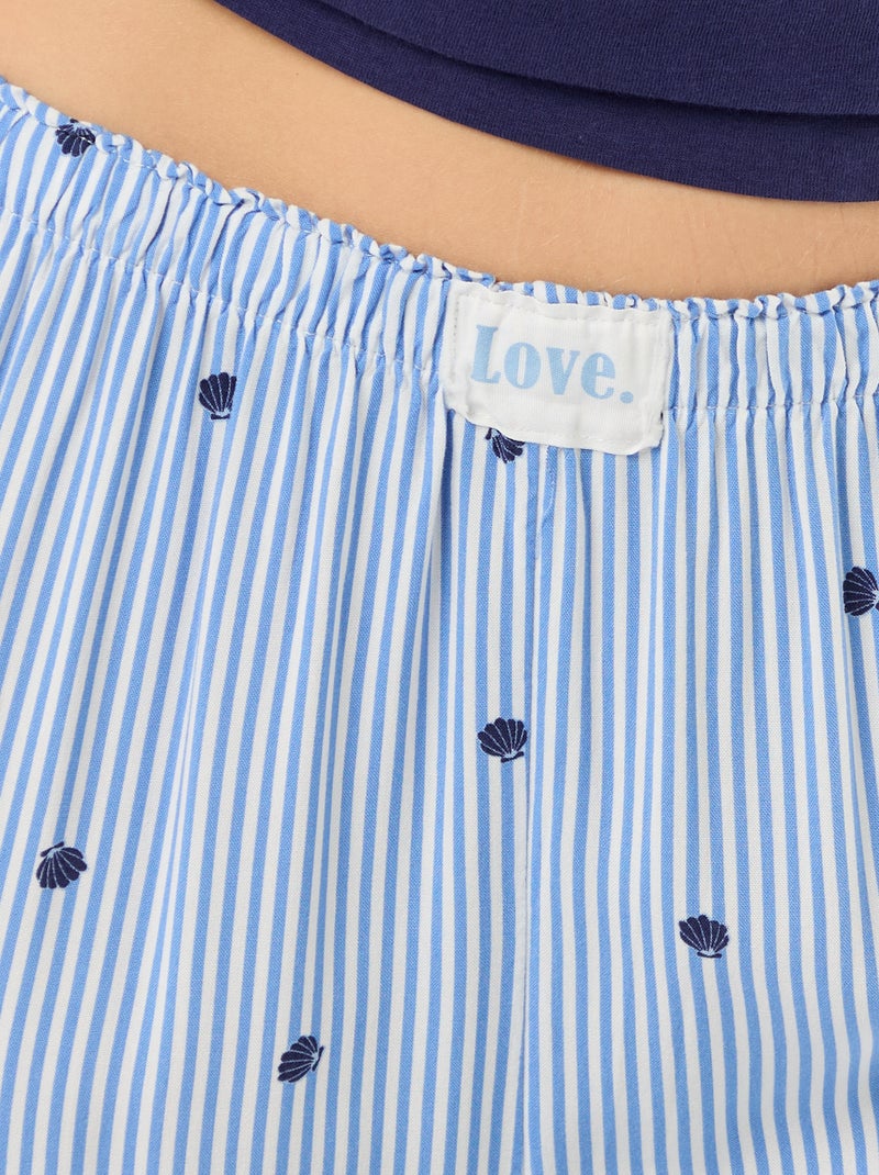 Pyjama long imprimé - 2 pièces Bleu - Kiabi