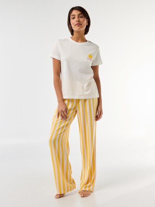 Pyjama long imprimé - 2 pièces - Kiabi