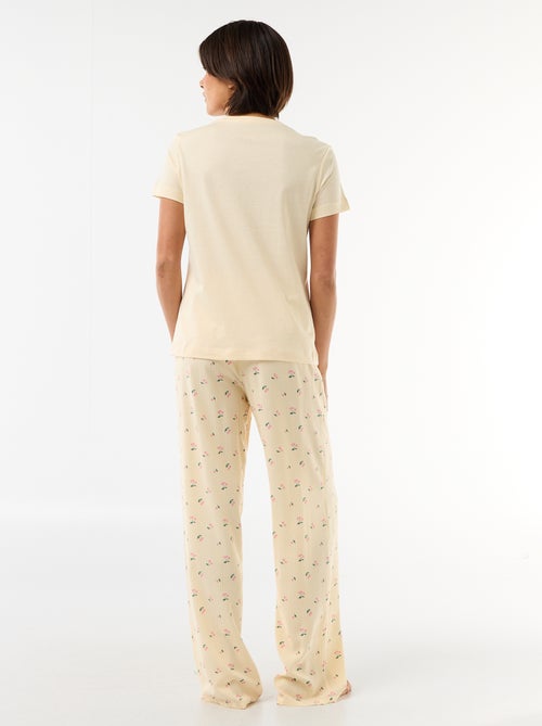 Pyjama long imprimé - 2 pièces - Kiabi