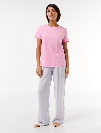 Pyjama long imprimé - 2 pièces