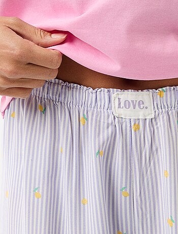 Pyjama long imprimé - 2 pièces