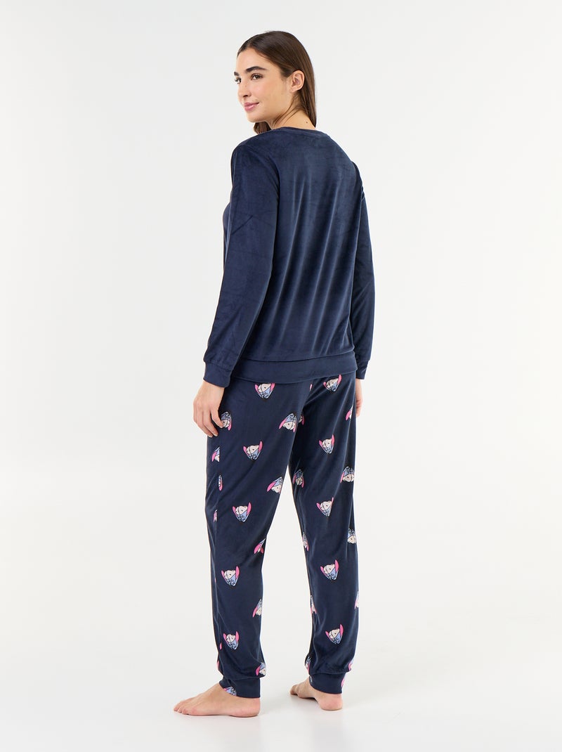Pyjama long imprimé 'Disney' - 2 pièces Bleu - Kiabi
