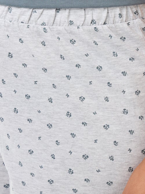 Pyjama long imprimé fleuri - 2 pièces - Kiabi