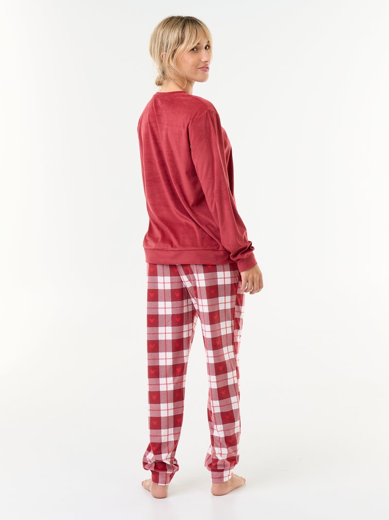 Pyjama long imprimé 'Minnie' 'Disney' - 2 pièces Rouge - Kiabi