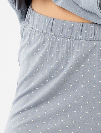Pyjama long imprimé pois - 2 pièces
