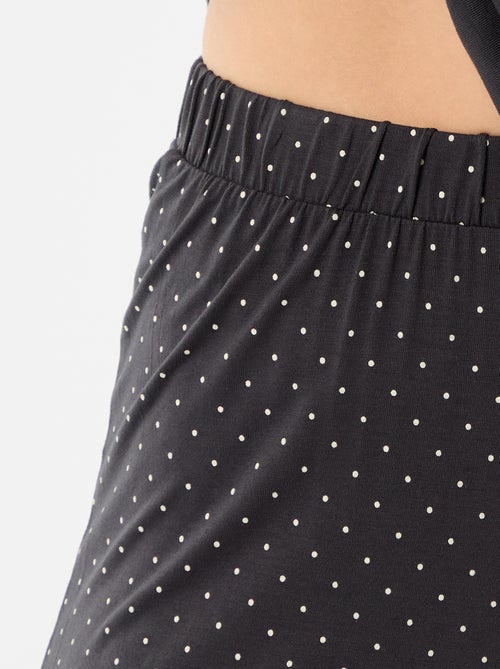 Pyjama long imprimé pois - 2 pièces - Kiabi