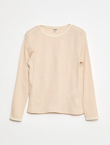 Pyjama long imprimé rayé - 2 pièces