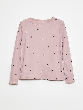 Pyjama long imprimé rayé - 2 pièces