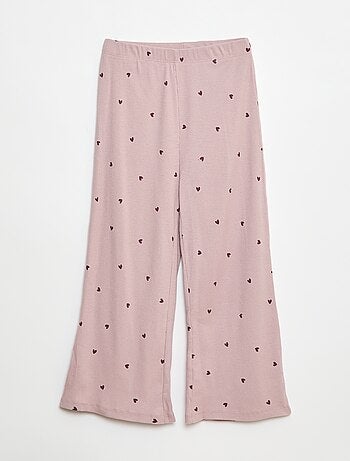 Pyjama long imprimé rayé - 2 pièces