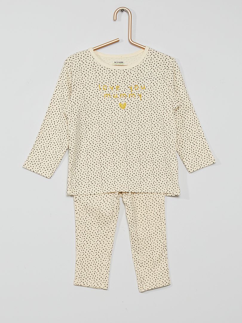 Pyjama long jersey beige - Kiabi