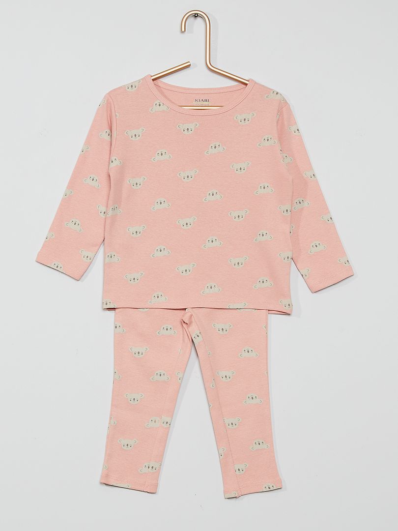 Pyjama long jersey rose - Kiabi