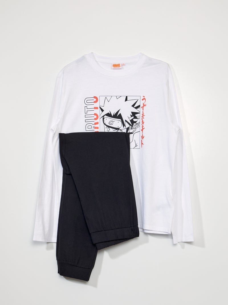 Pyjama long 'Naruto' - 2 pièces Blanc/noir - Kiabi