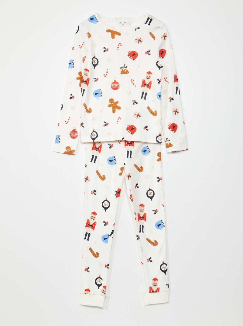 Pyjama long noël - 2 pièces Blanc - Kiabi