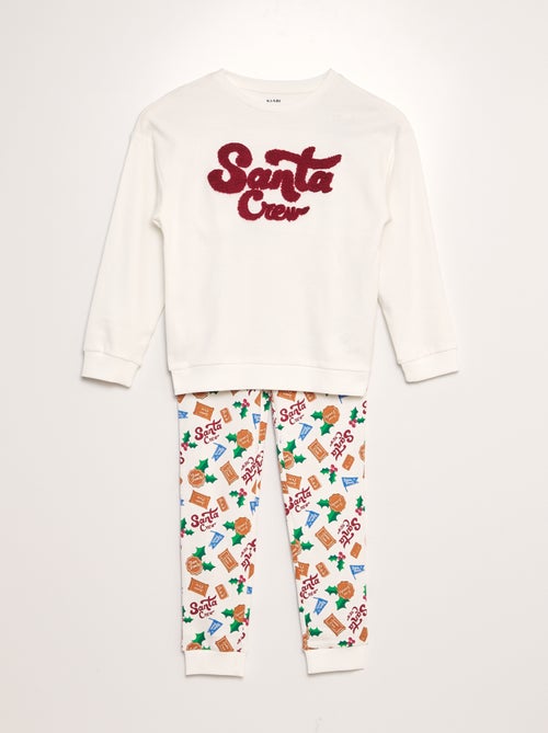 Pyjama long 'Noël' t-shirt + pantalon - 2 pièces - Kiabi