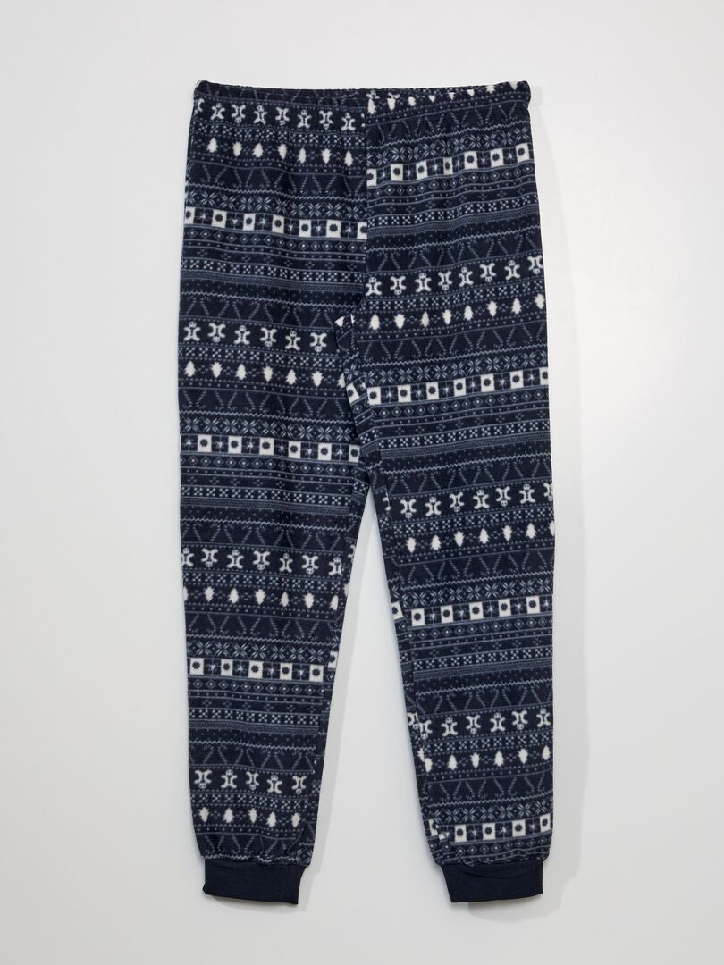 Pyjama long polaire - 2 pièces Bleu - Kiabi