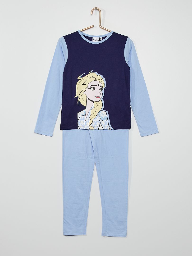Pyjama long 'Reine des neiges' 'Disney' bleu - Kiabi