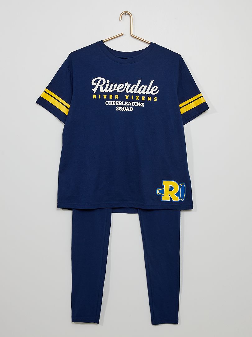 Pyjama long 'Riverdale' bleu marine - Kiabi