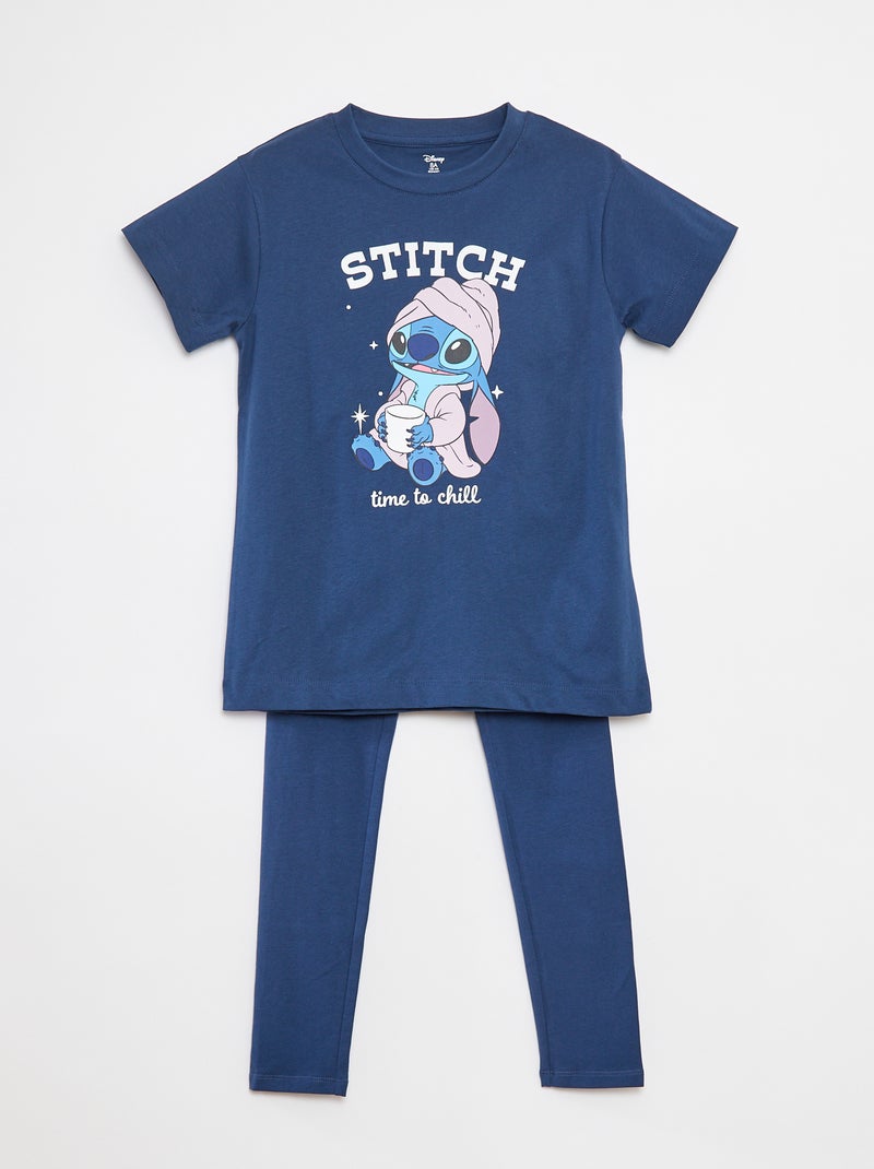 Pyjama long 'Stitch' - 2 pièces Bleu - Kiabi