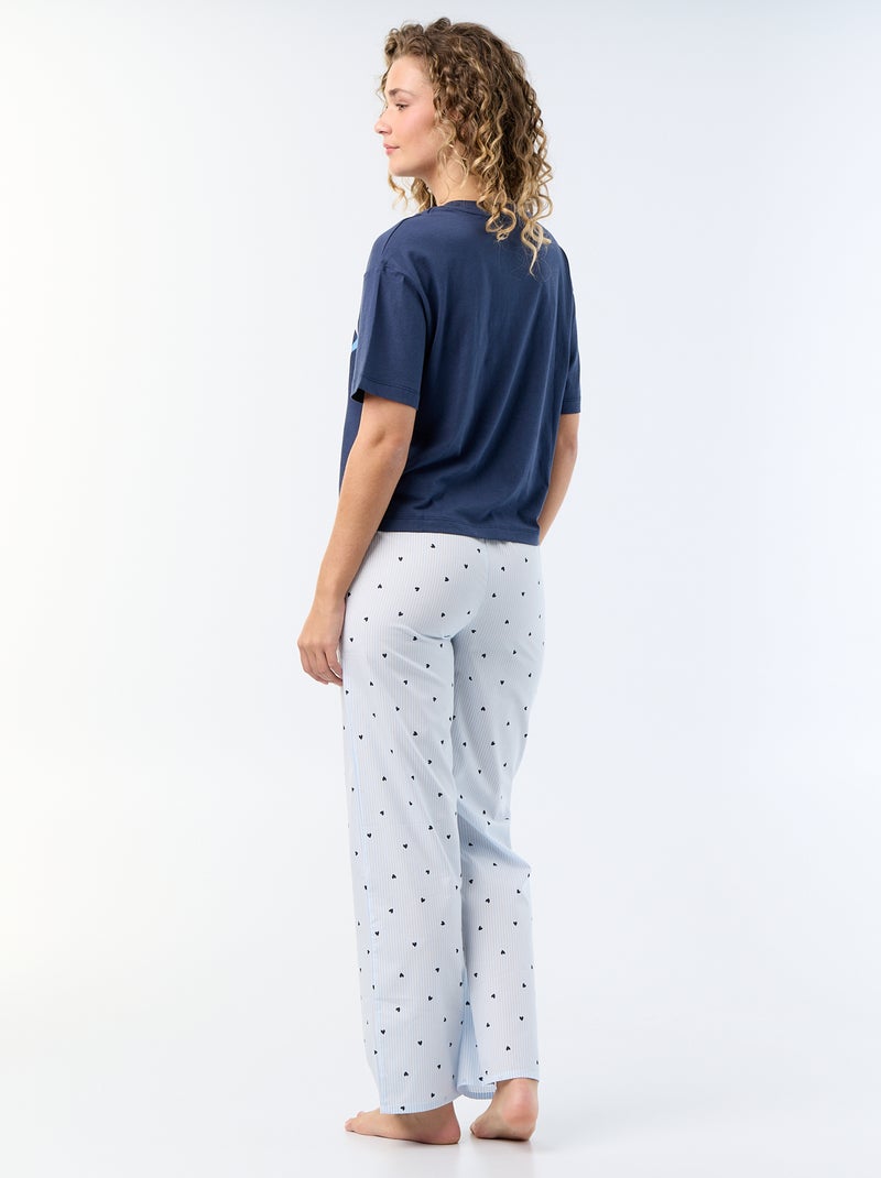Pyjama long 'Stitch' - 2 pièces Bleu - Kiabi