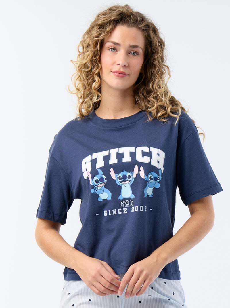 Pyjama long 'Stitch' - 2 pièces Bleu - Kiabi