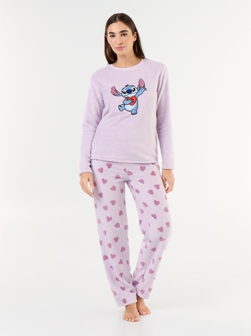 Pyjama long 'Stitch' de 'Disney' en polaire - 2 pièces - Kiabi