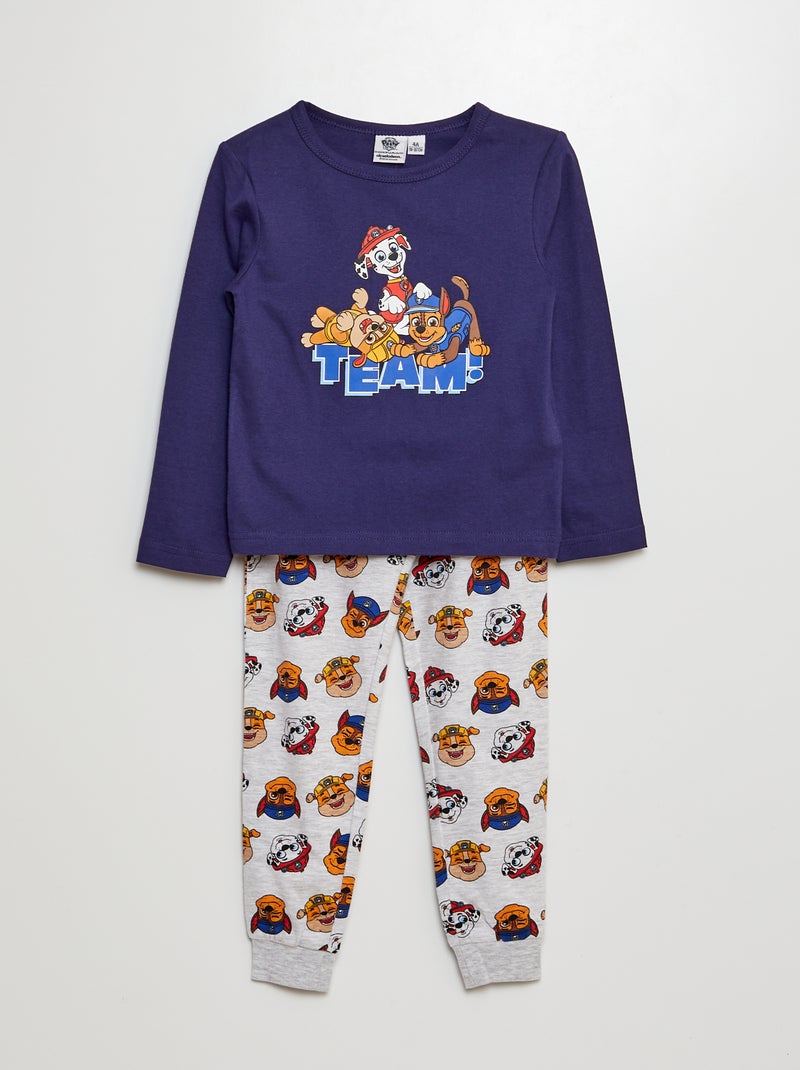 Pyjama long t-shirt + pantalon - 2 pièces Bleu - Kiabi