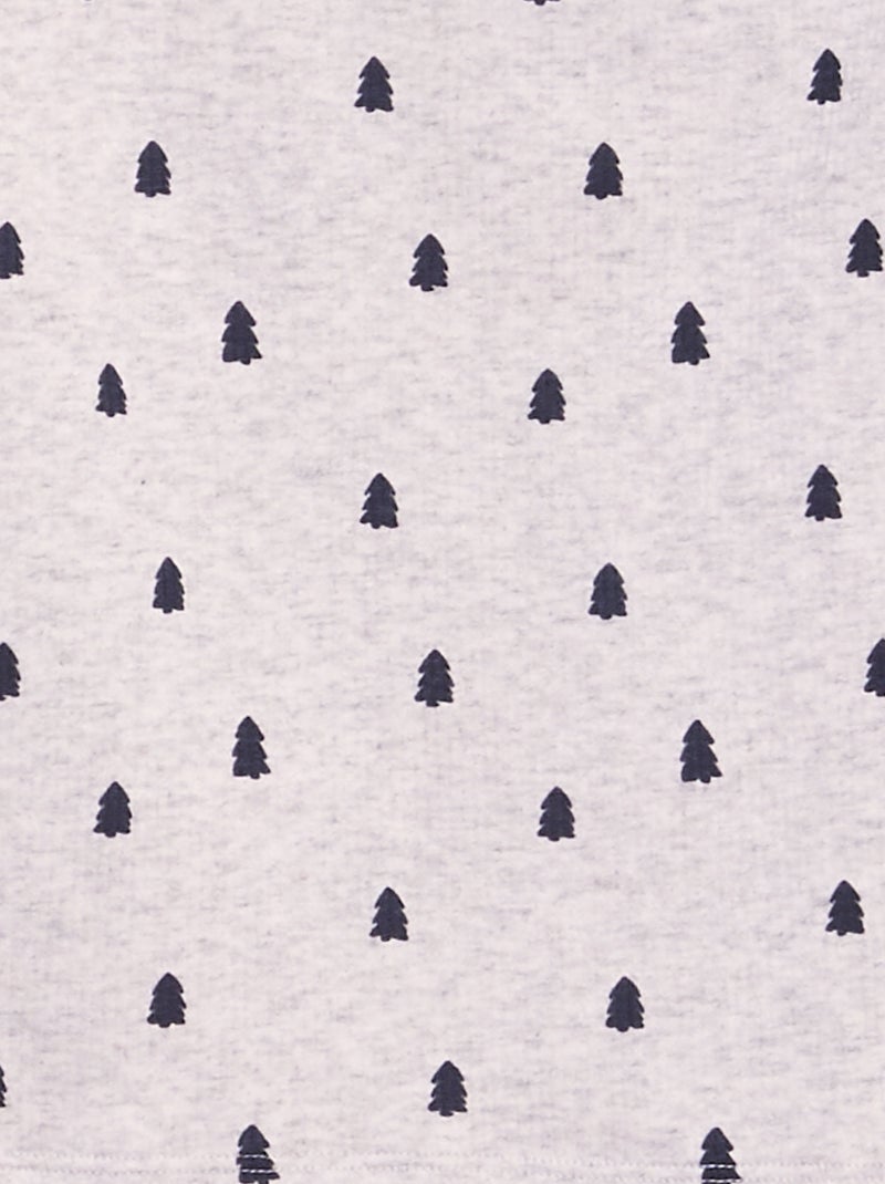 Pyjama long t-shirt + pantalon - 2 pièces Gris - Kiabi