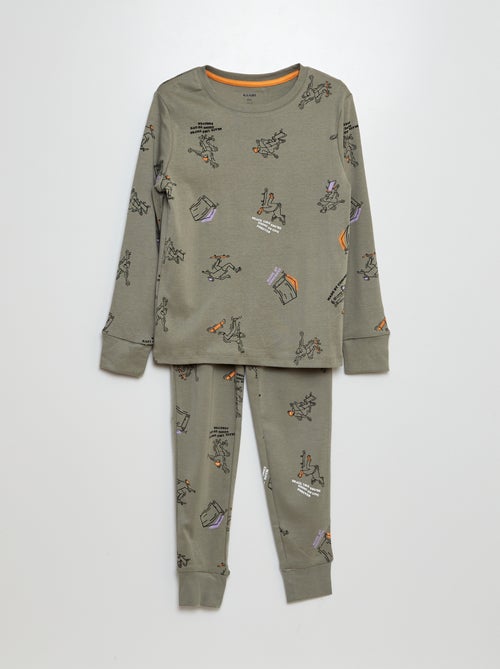 Pyjama long t-shirt + pantalon - 2 pièces - Kiabi