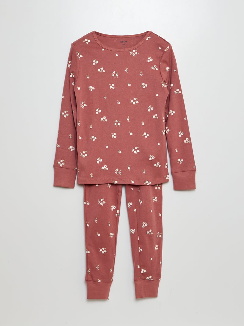 Pyjama long t-shirt + pantalon - 2 pièces Rose - Kiabi