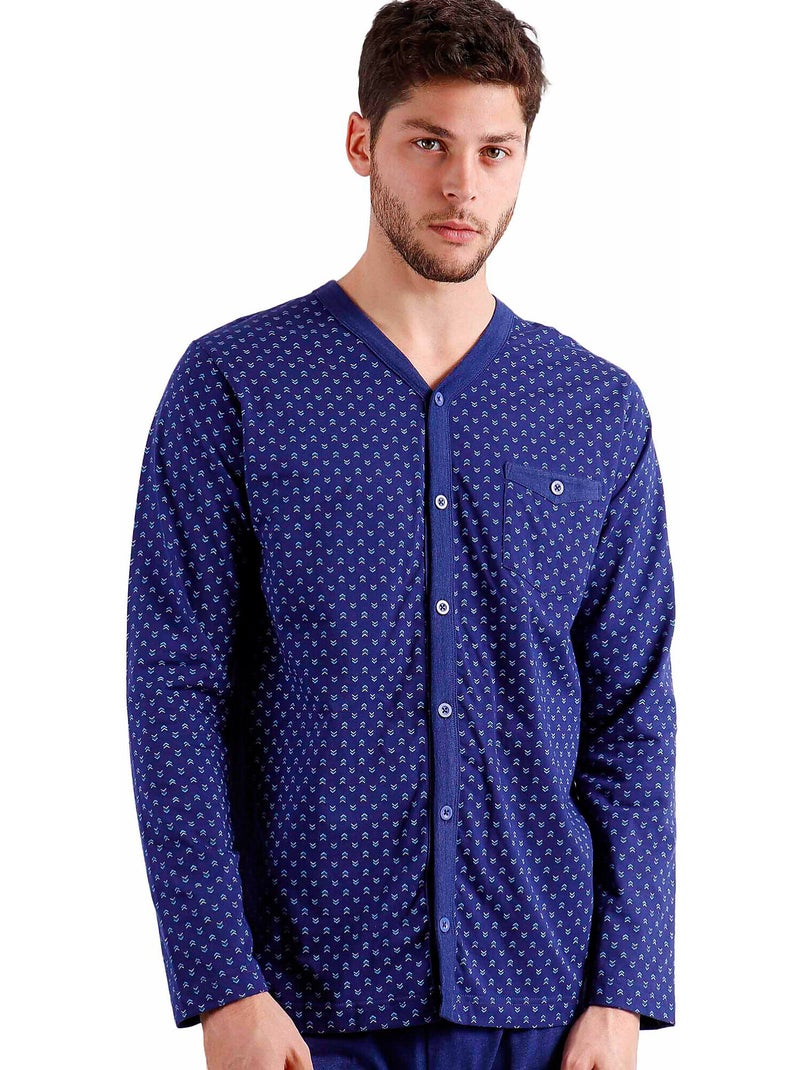 Pyjama loungewear broek en shirt spike Blauw - Kiabi