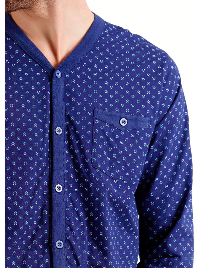 Pyjama loungewear broek en shirt spike Blauw - Kiabi
