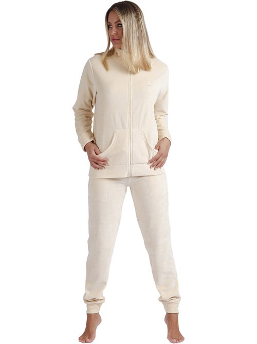 Pyjama loungewear broek jasje met rits soft home - Kiabi Pyjama loungewear broek jasje met rits soft home - Kiabi