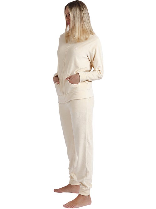 Pyjama loungewear broek jasje met rits soft home - Kiabi Pyjama loungewear broek jasje met rits soft home - Kiabi