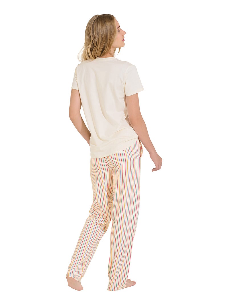 Pyjama loungewear broek t-shirt summer Ecru - Kiabi
