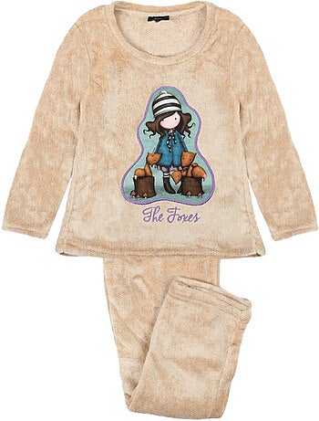 Pyjama manches longues pantalon corel the foxes marron