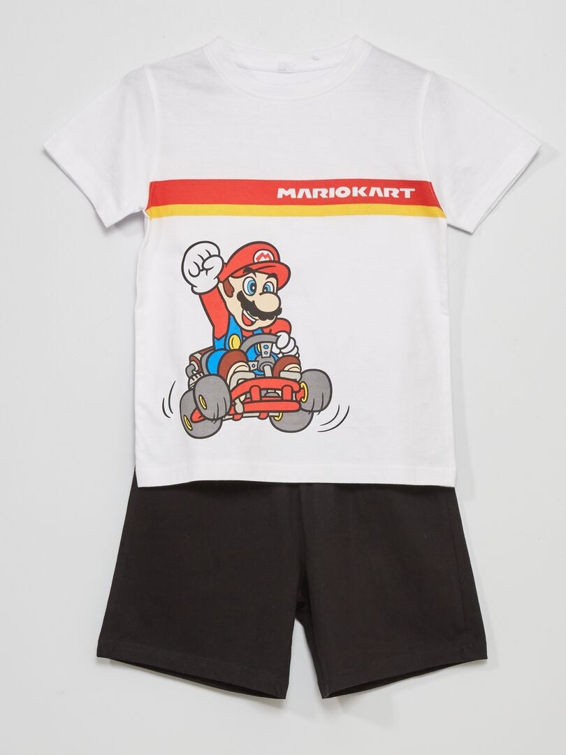 Pyjama 'Mario' - 2-delig wit / zwart - Kiabi