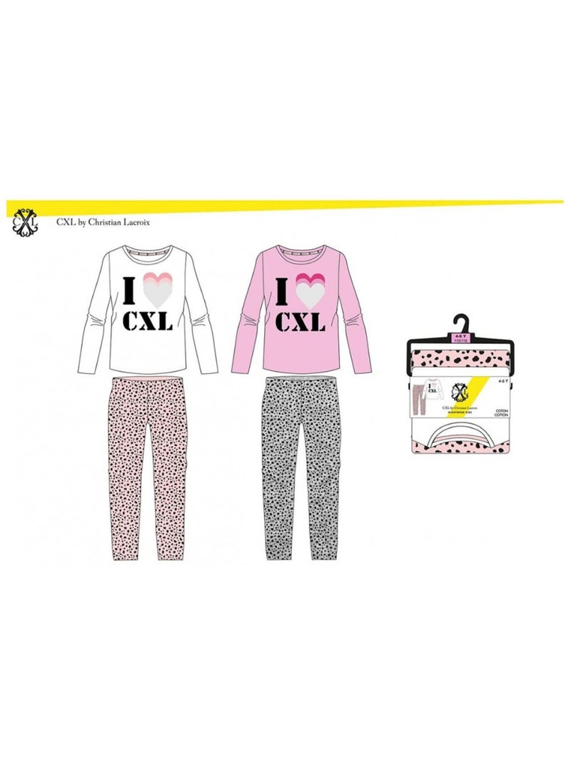 Pyjama Meisje CXL by LACROIX - Set van 2 Blauw Roze Grijs - Kiabi