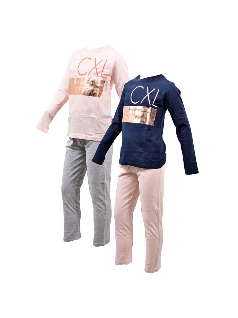 Pyjama Meisje CXL by LACROIX - Set van 2 Blauw Roze Grijs - Kiabi