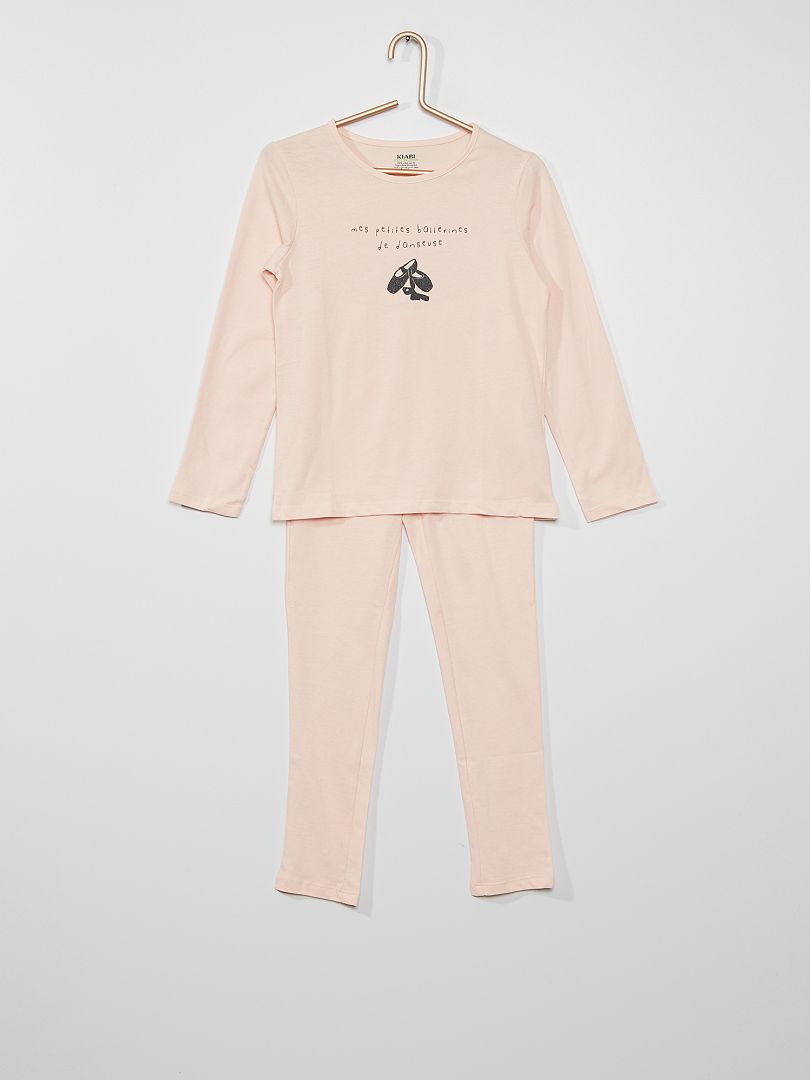 Pyjama met ballerinaprint roze - Kiabi