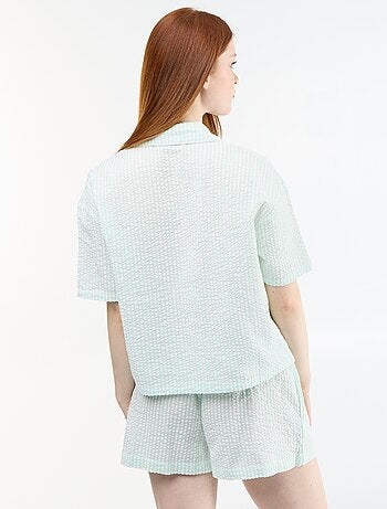 Pyjama met gestreepte short - 2-delig