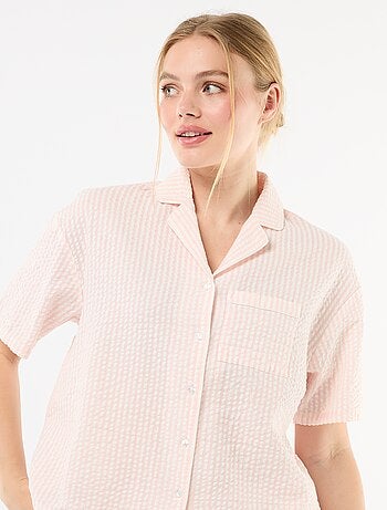 Pyjama met gestreepte short - 2-delig