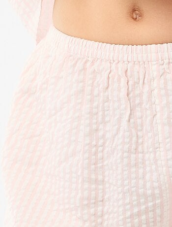 Pyjama met gestreepte short - 2-delig