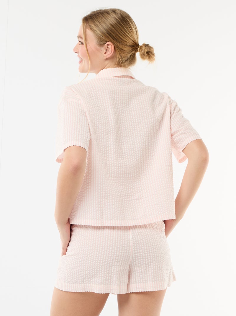 Pyjama met gestreepte short - 2-delig Rose - Kiabi