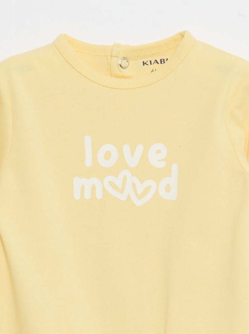Pyjama met lange mouwen Geel - Kiabi