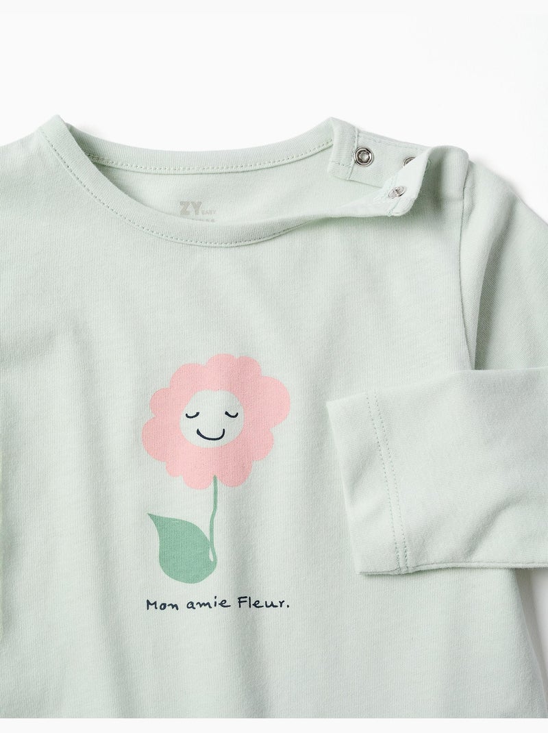 Pyjama met lange mouwen met bloemenprint Groen - Kiabi