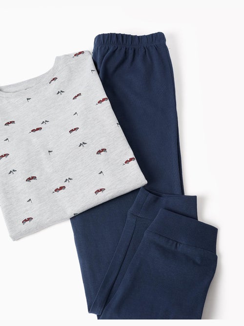 Pyjama met lange mouwen met raceauto motief - Kiabi